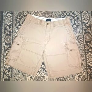 Polo Ralph Lauren Cargo Shorts Mens 36 Khaki Y2K Distressed Preppy Skater